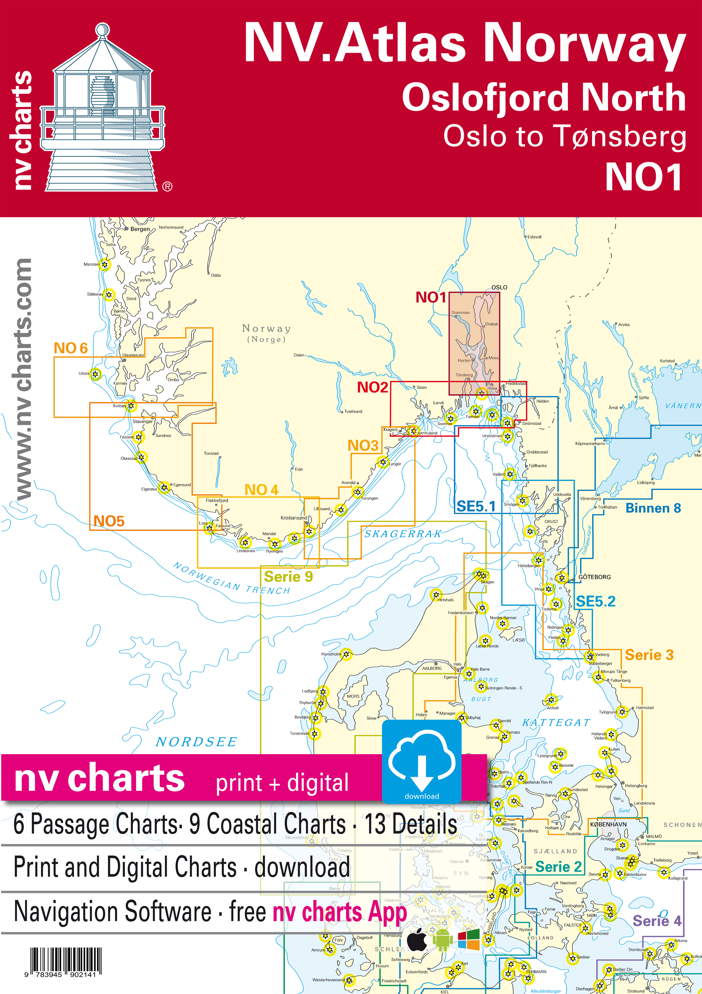 Kart kombi Atlas No 1 - Oslo til Tønsberg