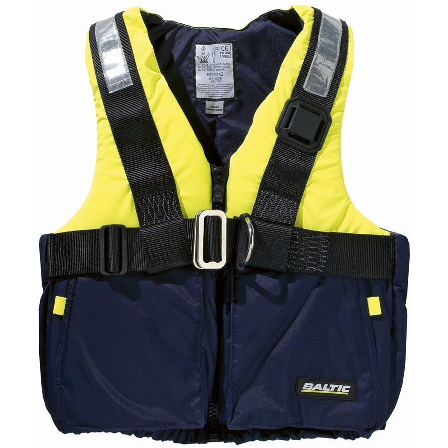 Offshore m/harness, blå/gul, XL - Baltic
