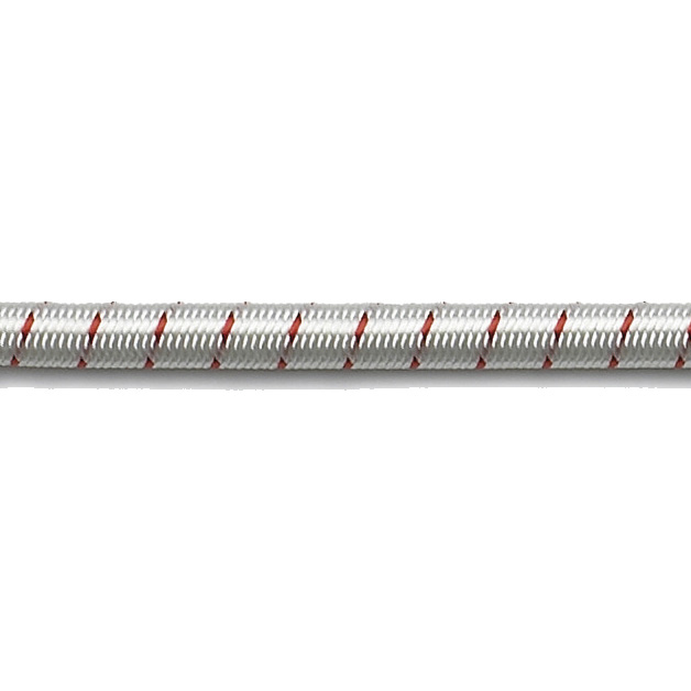 Robline Strikk (shock cord) hvit/rød 10 mm 100 m